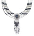 Hand Strung Genuine Liquid Silver Hematite Concho Necklace CN5H