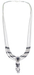 Hand Strung Genuine Liquid Silver Hematite Concho Necklace CN5H