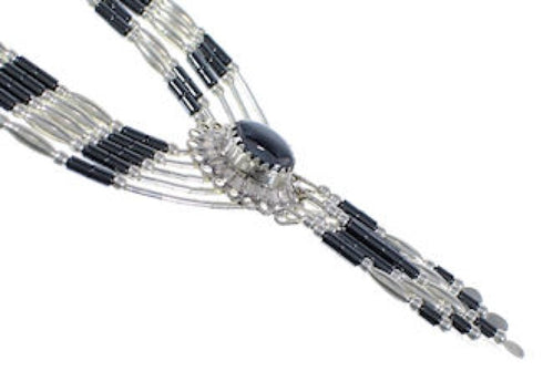 Hand Strung Genuine Liquid Silver Hematite Concho Necklace CN5H
