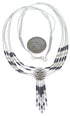 Hand Strung Genuine Liquid Silver Hematite Concho Necklace CN5H