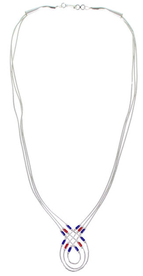 Hand Strung Liquid Basket Weave Lapis Coral Necklace Jewelry NS54566