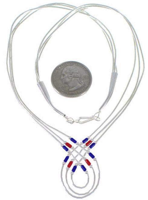 Hand Strung Liquid Basket Weave Lapis Coral Necklace Jewelry NS54566