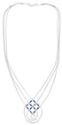 Hand Strung Liquid Silver & Azurite Basket Weave Necklace LS45A