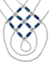 Hand Strung Liquid Silver & Azurite Basket Weave Necklace LS45A