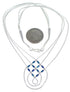 Hand Strung Liquid Silver & Azurite Basket Weave Necklace LS45A