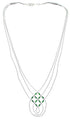 Malachite & Liquid Sterling Silver Basket Weave Necklace LS45M
