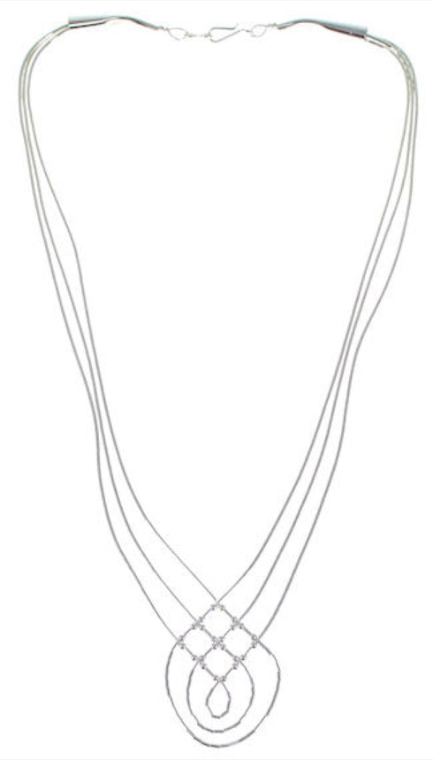 Stunning Liquid Sterling Silver Basket Weave Necklace LS45P