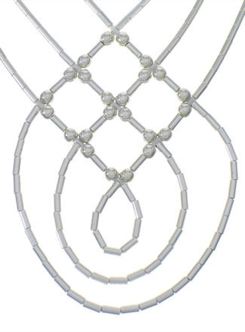 Stunning Liquid Sterling Silver Basket Weave Necklace LS45P