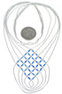 Hand Strung Denim Lapis & Liquid Silver Basket Weave Necklace LS46D