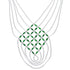 Hand Strung Malachite & Liquid Silver Basket Weave Necklace LS46M