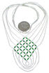 Hand Strung Malachite & Liquid Silver Basket Weave Necklace LS46M