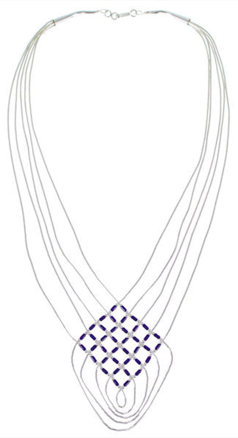 Hand Strung Sugilite & Liquid Basket Weave Necklace Jewelry LS46S