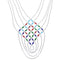 Multicolor & Liquid Sterling Silver Basket Weave Necklace LS46MC