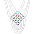 Multicolor & Liquid Sterling Silver Basket Weave Necklace LS46MC