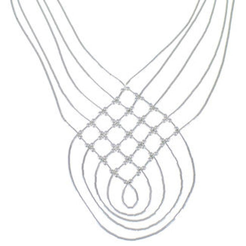 Hand Strung Genuine Liquid Sterling Silver Basket Weave Necklace LS46P