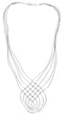 Hand Strung Genuine Liquid Sterling Silver Basket Weave Necklace LS46P