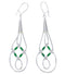 Genuine Liquid Silver & Malachite Basket Weave Earrings LS44M