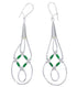 Genuine Liquid Silver & Malachite Basket Weave Earrings LS44M