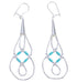 Liquid Silver Green Turquoise Basket Weave Earrings LS44GT