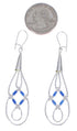 Liquid Silver Denim Lapis Basket Weave Earrings LS44D