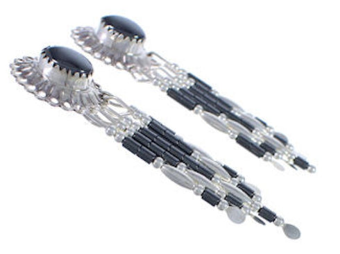 Hematite Genuine Sterling Silver Concho Earrings Jewelry CE5H