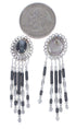 Hematite Genuine Sterling Silver Concho Earrings Jewelry CE5H