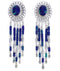 Hand Made Sterling Silver Azurite Clip On Dangle Concho Earrings CCE5A