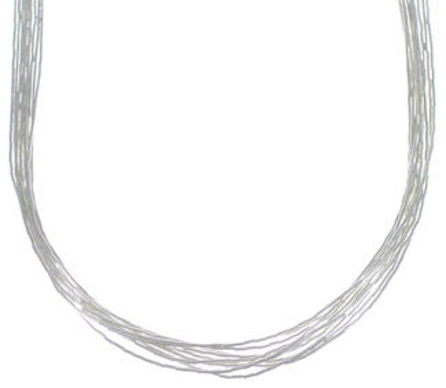 Genuine Liquid Sterling Silver 10 Strands 21" Necklace Jewelry LS1021