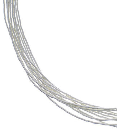 Genuine Liquid Sterling Silver 10 Strands 21" Necklace Jewelry LS1021