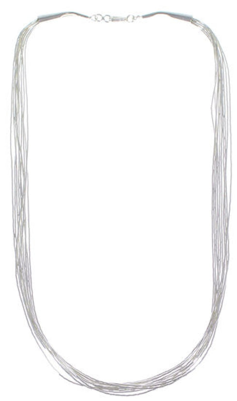 Genuine Liquid Sterling Silver 10 Strands 21" Necklace Jewelry LS1021
