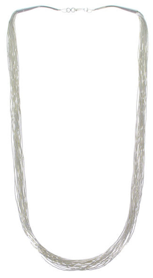 Hand Strung Liquid Sterling Silver 20 Strands 24" Necklace LS2024
