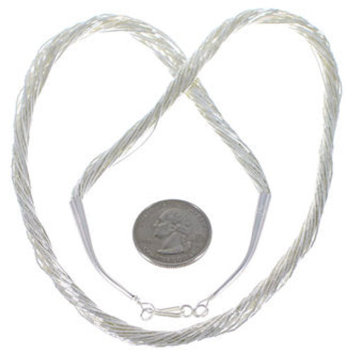 Hand Strung Liquid Sterling Silver 20 Strands 24" Necklace LS2024