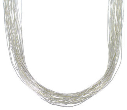 Stunning Liquid Silver 30 Strands 21" Necklace Jewelry LS3021