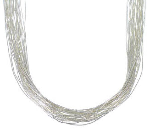 Stunning Liquid Silver 30 Strands 21" Necklace Jewelry LS3021