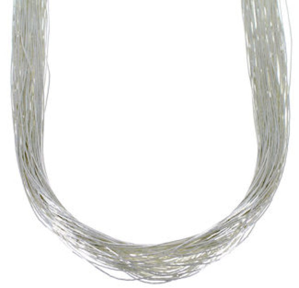 Hand Strung Jewelry Liquid Silver 50 Strands 24" Necklace LS5024