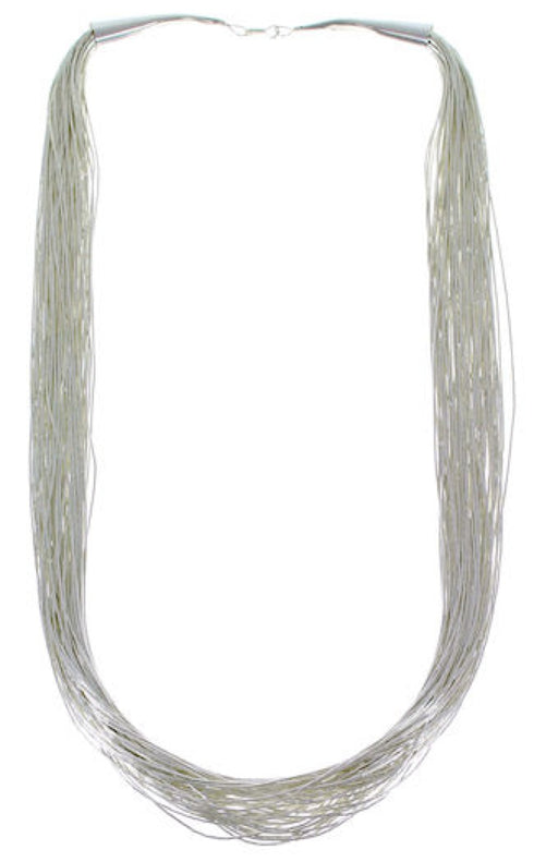 Hand Strung Jewelry Liquid Silver 50 Strands 24" Necklace LS5024