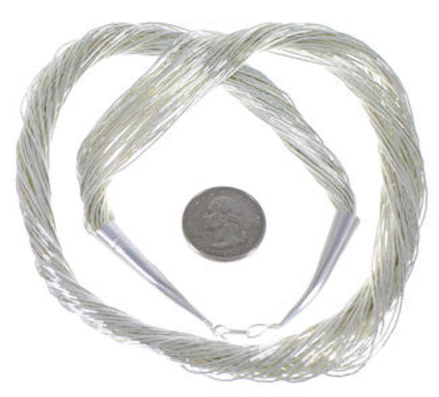 Hand Strung Jewelry Liquid Silver 50 Strands 24" Necklace LS5024