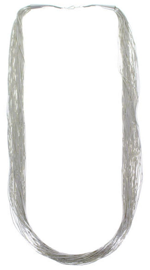 Stunning Liquid Sterling Silver 50 Strands 30" Necklace LS5030