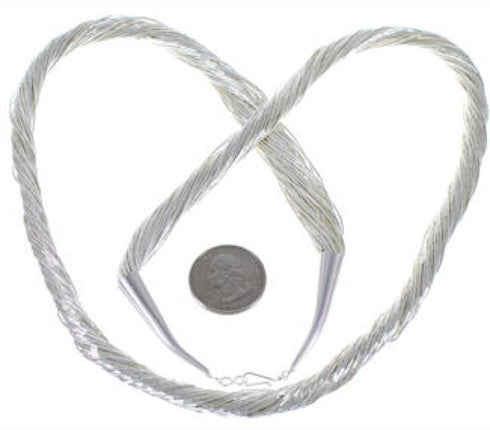 Stunning Liquid Sterling Silver 50 Strands 30" Necklace LS5030