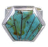 Turquoise Inlay Well-Bulit Silver Ring Size 4-3/4 EX40469