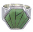 Southwestern Sturdy Turquoise Inlay Ring Size 8-3/4 EX40517