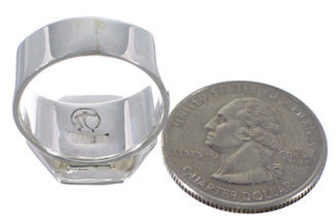 Southwestern Sturdy Turquoise Inlay Ring Size 8-3/4 EX40517