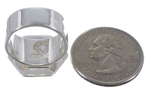 Well-Built Turquoise Inlay Southwest Ring Size 6-3/4 EX40529