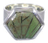 Substantial Turquoise Inlay Silver Ring Size 6 EX40531