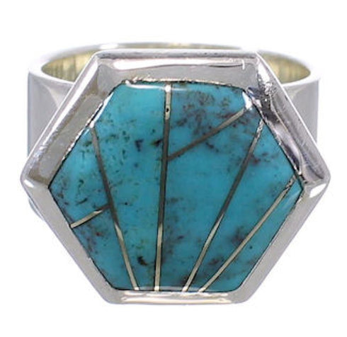 Southwest High Quality Turquoise Ring Size 8-3/4 EX40552