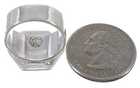 Southwest Silver And Turquoise Heavy Ring Size 6 EX40579