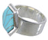 Turquoise Inlay High Quality Silver Ring Size 8-1/4 EX40587