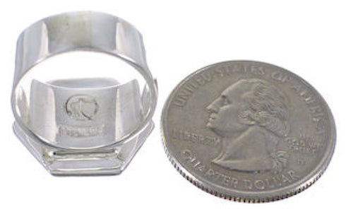 Southwestern Sturdy Turquoise Inlay Ring Size 7-1/4 EX40611