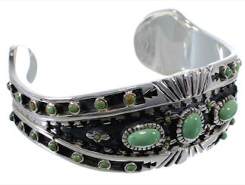 Turquoise Southwest Jewelry Substantial Silver Cuff Bracelet EX28250