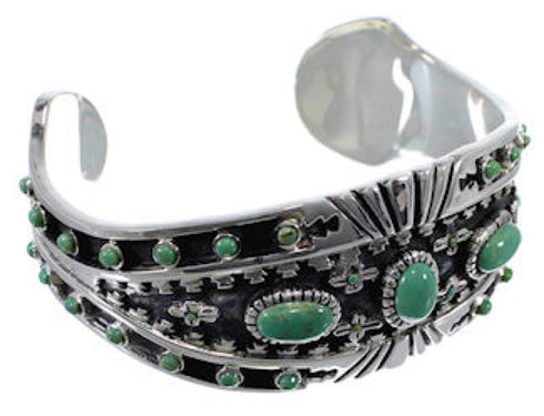 Southwest Turquoise Sterling Silver High Quality Cuff Bracelet CX49607